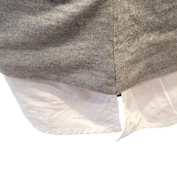 Soma Weekend Sweater Crew Pullover Blouse Combo Sz Large Gray White - Picture 11 of 11